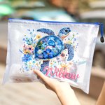 Personalized Floral Sea Turtle Waterproof Pool Beach Bag Travel Daily Use Birthday Wedding Beach Party Gift for Women