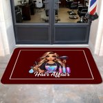 Personalisierte stilvolle Cartoon Barbier Multicolor Anti-Rutsch-Türmatte mit Text Salon Barbier Shop Zubehör Eröffnung Geschenk für Friseur Haar Liebhaber