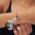 Personalized Angel Wing Projection Photo Bracelet with I Love You in 100 Languages Memorial Gift for Loss of Loved One