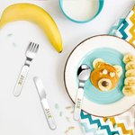 Personalised Dinosaur Design Safe Stainless Steel Kid’s Fork Spoon Knife 3 Pcs Cutlery Set with Case and Name Birthday Gift for Boys Girls