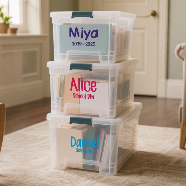 Personalisierte Text Name Multicolor wasserdicht Schule Erinnerungen Box Label Graduierung Keepsake Ende der Schule Geschenk für Jungen Mädchen