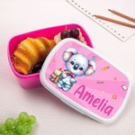 Personalised Cute Lion Giraffe Cartoon Schoolbag Animals Food Grade Lunch Box with Name Birthday Back to School Gift for Boys Girls