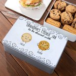 Personalizzato 1-12 carino cartone animato biscotti alimentare latta di stoccaggio con nome e testo festa bomboniere regalo di compleanno per gli amanti della cottura famiglia
