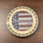 Personalized American Flag Design Portable Wooden Cribbage Board with Pegs and Poker Camping Outdoor Activities Birthday Gift for Cribbage Lovers