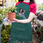 Personalized Retro Gardening Cartoon Character Adjustable Apron with Name and Front Pocket Birthday Gift for Women Men