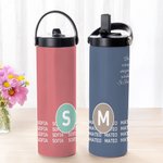 Personalised Motivational Quotes Initial 15 oz Water Bottle with Name and Handle Birthday Office Gift for Coworkers Office Workers