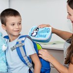 Personalised Cute Lion Giraffe Cartoon Schoolbag Animals Food Grade Lunch Box with Name Birthday Back to School Gift for Boys Girls