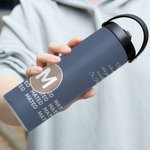 Personalised Motivational Quotes Initial 15 oz Water Bottle with Name and Handle Birthday Office Gift for Coworkers Office Workers