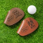 Fundas de cuero personalizadas para la cabeza de golf para mascotas