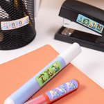 Personalisierte niedlichen Dinosaurier Fantasy Einhorn wasserdicht Aufkleber mit Namen Schule liefert zurück zu Schule Geburtstag Geschenk für Kinder