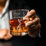 Personalized I'm Playing Golf 10 oz Old Fashioned Rock Whiskey Glass with Engraved Name Anniversary Birthday Gift for Golfers Whiskey Lovers