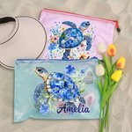 Personalized Floral Sea Turtle Waterproof Pool Beach Bag Travel Daily Use Birthday Wedding Beach Party Gift for Women