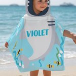 Personalized Underwater World Ocean Shark Soft Quick Dry Hooded Beach Towel with Name Beach Vacation Travel Essential Birthday Gift for Kids
