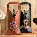 Sac à main en cuir PU avec nom Cadeau d'anniversaire de mariage pour les amateurs de vin
