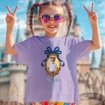 Personalized Princess Photo Frame 100% Cotton Kid Adult T-shirt with Name Holiday Travel Birthday Gift for Girls Women