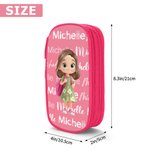 Personalised Cartoon Kid Character Double-Layer Waterproof Pencil Case with Name School Supply Birthday Back to School Gift for Boys Girls