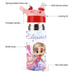 Personalized Cartoon Scuba Diver 12 oz Insulated Kid Water Bottle with Handle and Straw Back to School Birthday Gift for Boys Girls