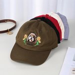 Henkilökohtainen kirjailtu Flower Pet Portrait Photo 100% puuvillaa Säädettävä Baseball Cap nimi Pet Party syntymäpäivälahja koiralle äiti lemmikkieläinten omistaja