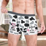 Personalized Highland Cow Funny Men's Boxer Brief with Name Valentine's Day Anniversary Gift for Husband Boyfriend
