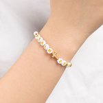 Personalizada Biblia Versículo Cruz Pulsera de cuentas con texto Joyería Religiosa Daily Wear Cumpleaños Bautizo Regalo para Mujeres Cristianas