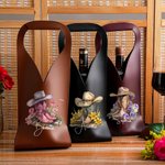 Sac à main en cuir PU avec nom Cadeau d'anniversaire de mariage pour les amateurs de vin