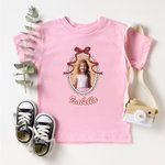 Personalized Princess Photo Frame 100% Cotton Kid Adult T-shirt with Name Holiday Travel Birthday Gift for Girls Women