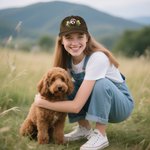 Henkilökohtainen kirjailtu Flower Pet Portrait Photo 100% puuvillaa Säädettävä Baseball Cap nimi Pet Party syntymäpäivälahja koiralle äiti lemmikkieläinten omistaja
