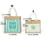 Personalized Multicolour Stripe Bachelor Party Design Jute Tote Bag with Name Travel Accessory Bridesmaid Gift for Women
