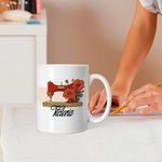 Personalized Birth Flower Sewing Machine Ceramic Coffee Mug with Name Home Kitchen Decor Birthday Gift for Mom Grandma Sewing Enthusiast 3