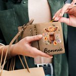 Portafoglio da polso personalizzato con nome di mucca Highland e tasche per carte Regalo di compleanno per le donne