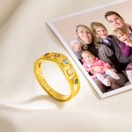 Personalised Family 1-8 Birthstones Ring Dainty Jewellery Birthday Anniversary Gift for Mother Grandma