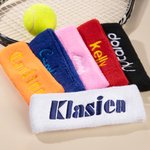 Personalizowana opaska sportowa z bawełny odprowadzającej wilgoć i haftowanym imieniem prezent dla miłośników sportu