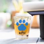 Personligt Shotglas med logo och foto 2 oz med namn Uppsättning om 2 Graduation Party Favor Barware Födelsedagspresent för Graduates Liquor Lovers