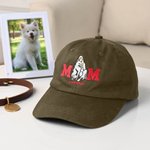Gepersonaliseerde geborduurde hond kat moeder papa foto Baseball Cap met jaar verjaardag vakantie cadeau voor huisdiereigenaren liefhebbers