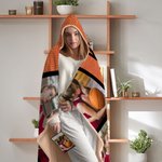Spersonalizowany 1-4 zdjęcia Miękki koc z kapturem do koszykówki z imieniem i numerem Prezent urodzinowy dla syna Córka Miłośnicy sportu
