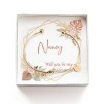 Personalized Will You Be My Bridesmaid Bohemian Initial Tie the Knot Bracelet with Card for Bridesmaid Wedding Party Bridal Shower Favor Gift
