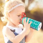Personalized Cartoon Kid Character Word Cloud 12oz Kids Insulated Water Bottle with Handle and Silicone Straw Birthday Gift for Boys Girls