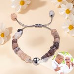 Bracelet d'Agate Matte Multicolore Ajustable Bijoux Personnalisé Anniversaire Cadeau d'Anniversaire pour Femme