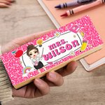 Personalisierte Cartoon-Charakter Blackboard Radiergummi mit 2 Whiteboard-Marker Teacher's Day zurück zu Schule Anerkennung Geschenk für Lehrer Pädagogen
