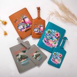 Henkilökohtainen Tytöt Matka Racerback Rantapyyhe Matkatavarat Tag Passinhaltija Makeup Bag nimi Summber Travel Essential lahja tytöille Naiset