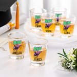 Personligt Shotglas med logo och foto 2 oz med namn Uppsättning om 2 Graduation Party Favor Barware Födelsedagspresent för Graduates Liquor Lovers