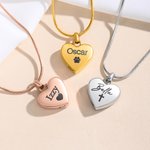 Personalizada en forma de corazón grabado cara foto nombre urna collar con símbolo cremación joyería Memorial Simpatía regalo por la pérdida de un ser querido