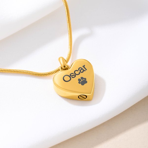 Personalizada en forma de corazón grabado cara foto nombre urna collar con símbolo cremación joyería Memorial Simpatía regalo por la pérdida de un ser querido