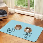 Gepersonaliseerde Mulitcolor Kat Hond Avatar PU lederen Pet Place Mat met naam Verjaardag Verjaardag Herinnering Gift voor huisdiereigenaren Friend Famlily