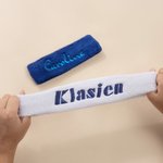 Personalizowana opaska sportowa z bawełny odprowadzającej wilgoć i haftowanym imieniem prezent dla miłośników sportu