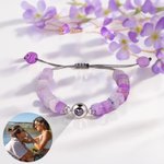 Bracelet d'Agate Matte Multicolore Ajustable Bijoux Personnalisé Anniversaire Cadeau d'Anniversaire pour Femme