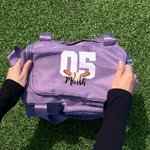 Spersonalizowana piłka sportowa z imieniem i nazwiskiem Duża torba podróżna z wieloma przegrodami i paskami na ramię Urodziny Powrót do szkoły Prezent dla miłośnika sportu