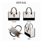 Personalised Stylish Cartoon Barber Large Canvas Tote Bag with Name Travel Accessory Salon Opening Birthday Gift for Hairdresser Friends