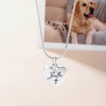 Personalizada en forma de corazón grabado cara foto nombre urna collar con símbolo cremación joyería Memorial Simpatía regalo por la pérdida de un ser querido