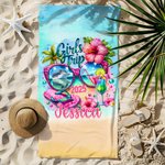 Henkilökohtainen Tytöt Matka Racerback Rantapyyhe Matkatavarat Tag Passinhaltija Makeup Bag nimi Summber Travel Essential lahja tytöille Naiset